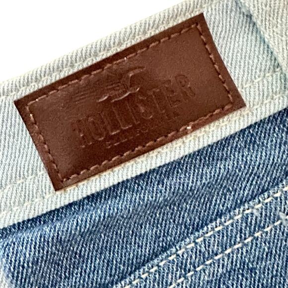 Hollister Patchwork Jean Shorts Ultra High Rise Mom Shorts Retro 90s Y2K SZ 9/29 - Picture 3 of 5